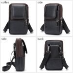 Men's Leather Crossbody Shoulder Bag - Compact - Image 2