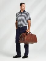 3Pcs Men's Versatile Leather Weekender Bag with Integrated Shoe - Image 3