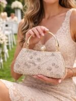 Women's Polyester Clutch Bag with Sequin and Bead