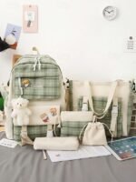 Girls 5-piece school backpack set with messenger bag, Pencil - Image 9