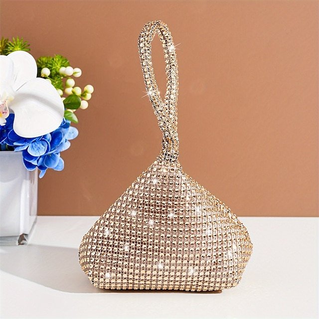 gtbzop1688466513530 Women's Rhinestone Wristlet Evening Bag – Sparkly Crystal - Image 1