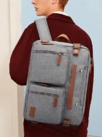 Men's Waterproof Multi-Function Laptop Backpack - Vintage - Image 14