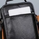 Men's Black Leather Crossbody Messenger Bag – - Image 7