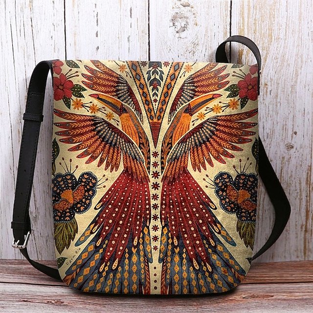 hmgjng1741776567396 Women's Vintage Phoenix Print Crossbody Bag – Boho - Image 1