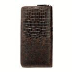 Crocodile Pattern Vintage Genuine Leather Long Wallet For men - - Image 4