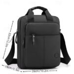 Men's Black Water - Resistant Messenger Bag, Laptop - Image 12
