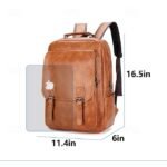 Men's Vintage Faux Leather Backpack – Large Capacity - Image 5