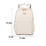 Unisex White Waterproof Laptop Backpack with Padded Compartment, - Image 3