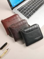 Men's Faux Leather Zip Wallet, Multiple Colors, Compact - Image 2