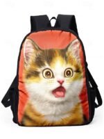 Kids cute cat theme three-piece backpack set, Including - Image 4