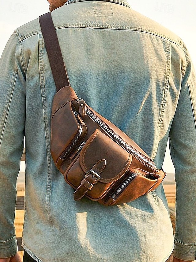ltwhos1766998397655 Men's Genuine Leather Fanny Pack, Top-Grain Leather - Image 1