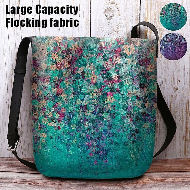 mdwuzx1732174752816 Women's Artistic Floral Print Crossbody Bag - Vibrant - Image 1