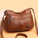 Women's Faux Leather Crossbody Bag - Multi-Pocket Shoulder - Image 12