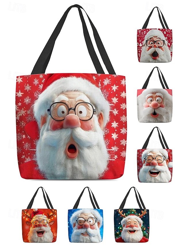 mkfzkc1760695139921 Women's Christmas Tote Bag – Santa Claus Design with - Image 1