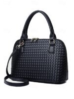 Women's 3-Piece Brown Woven Faux Leather Handbag Set – - Image 5