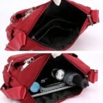 Women's Lightweight Nylon Crossbody Bag - Multi-Pocket - Image 5