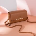 Women's Black Crossbody Wallet Bag with Gold Accents and - Image 17