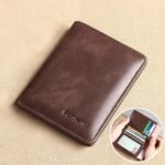 Men's Brown RFID Blocking Leather Bifold Wallet with ID - Image 10