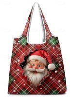 Women's Christmas Foldable Shopping Bag - Multiple Santa - Image 13