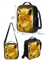Men's 3-Piece Wolf Design Backpack Set - Durable, Trendy - Image 11