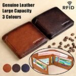 Men's RFID Blocking Bifold Wallet, Genuine Leather Slim