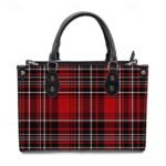 Women's Red Tartan Plaid Handbag with Adjustable Strap – - Image 4