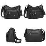 Women's Faux Leather Quilted Crossbody Bag with Multiple - Image 4