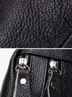 Men's Genuine Leather Fanny Pack - Large Capacity, Black - Image 10