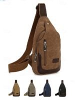 Men's Canvas Sling Bag - Durable Crossbody Shoulder - Image 10