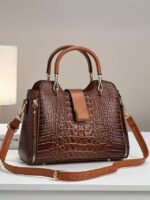 Women's Croc-Embossed Top-Handle Satchel – Structured