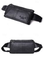 Men's Genuine Leather Waist Bag & Crossbody Sling, - Image 4