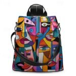 Large Capacity Colorful Abstract Art Print Multi-Carry Backpack - Image 9