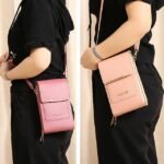 Women's Pink Multi - Zipper Crossbody Phone Bag, Compact - Image 8