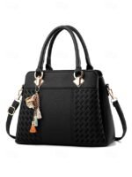 30Pcs Women's Faux Leather Handbag with Tassel Charm and Textured - Image 4