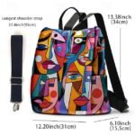 Large Capacity Colorful Abstract Art Print Multi-Carry Backpack - Image 10