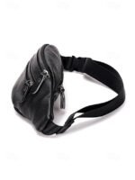 Men's Genuine Leather Fanny Pack - Large Capacity, Black - Image 7