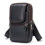 Men's Leather Crossbody Shoulder Bag - Compact - Image 10