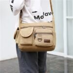 Men's Multi-Pocket Canvas Crossbody Messenger Bag – - Image 12