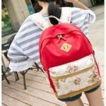 Women's Backpack School Bag Bookbag School Daily Flower - Image 9