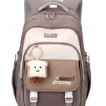 Teen Large Capacity Waterproof Backpack with Cute Toast Pendant