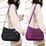 Women's Lightweight Nylon Crossbody Bag - Multi-Pocket - Image 3