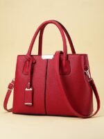 Women's Faux Leather Handbag with Adjustable Strap, - Image 2