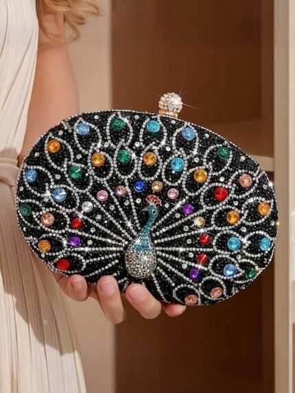Women's Rhinestone Peacock Clutch Bag – Luxury Evening