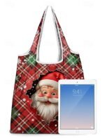 Women's Christmas Foldable Shopping Bag - Multiple Santa - Image 10