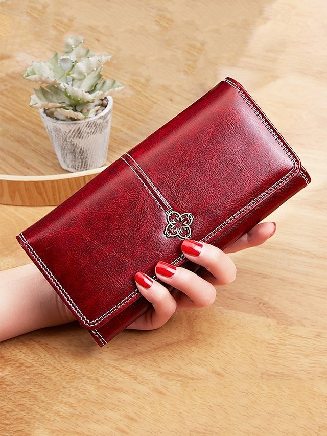 ypgwyx1732861970565 Women's Red Faux Leather Wallet with Multiple Card Slots - Image 1