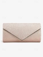 Women's Gold Glitter Envelope Clutch with Chain Strap – - Image 7