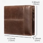 Men's Vintage Brown Genuine Leather RFID Blocking Bifold - Image 8