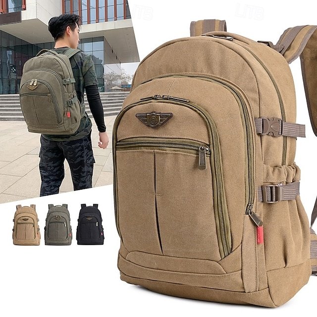 yugupx1751610488990 Men's Vintage Canvas Backpack for Travel and School – - Image 1