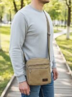 Men's Canvas Crossbody Bag, Multiple Colors, Durable - Image 3