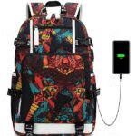 Kids' Galaxy Print Waterproof School Backpack with USB